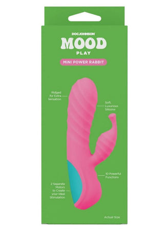 Mood Play Rechargeable Silicone Mini Power Rabbit Vibrator - Pink