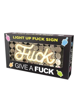 Neon Light Up Fuck Sign - Silver/White