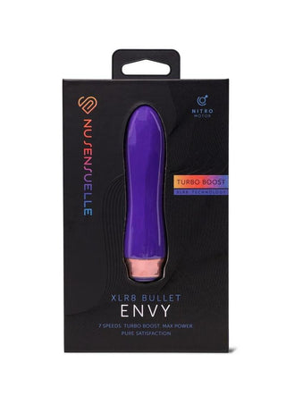Nu Sensuelle Envy Xlr8 Rechargeable Silicone Bullet with Nitro Motor - Deep Purple