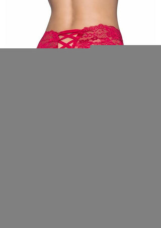 Oh LA LA Cheri Good Night Kiss Panty - Red - Large/XLarge