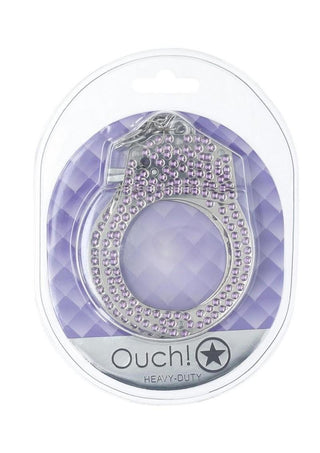 Ouch! Heavy-Duty Diamond Handcuffs - Purple