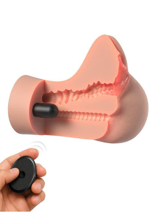 Pdx Extreme Wet Pussies Pick Your Pleasure Control Freak Self Lubricating Vibrating Stroker with Remote - Pussy/Ass