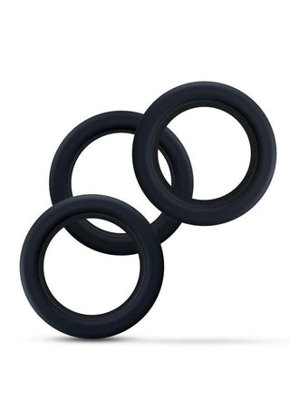 Performance Plus Accelerate Silicone Cock Ring - Black - 3 Piece/Set