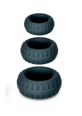 Performance Plus Drift Silicone Cock Rings - Black - 3 Piece Set