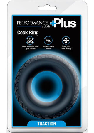 Performance Plus Traction Silicone Cock Ring - Black