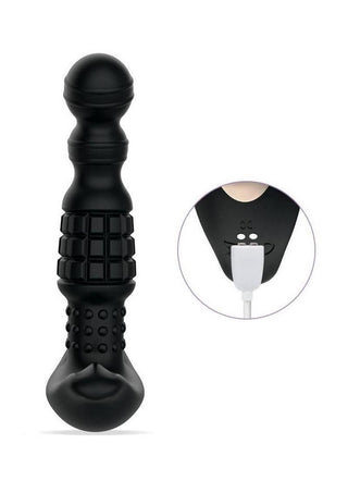 Pineapple Man Rolling Bead Vibrating Rechargeable Silicone Prostate Massager
