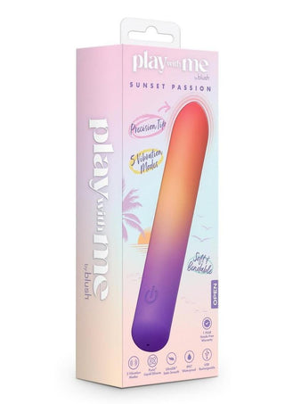 Play with Me Sunset Passion Rechargeable Silicone Vibrator - Orange/Purple