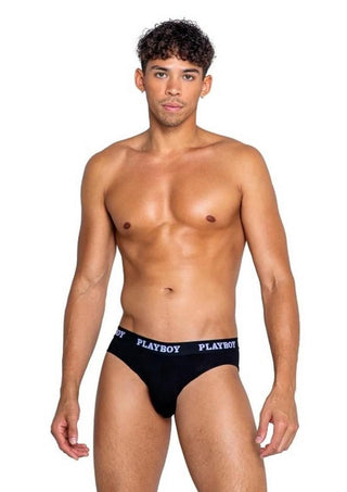 Playboys Mens Modal Gym Brief - Black/White - Large