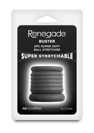 Renegade Buster Silicone Ball Stretcher - Black - 2 Piece