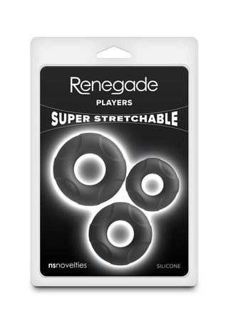 Renegade Players Silicone Flexible Cockrings - Black - 3 Piece