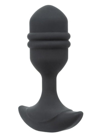 Rock Bottom Rumbling Ribbed Rechargeable Silicone Probe - Black