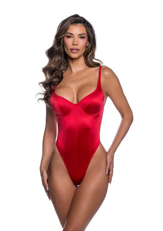 Playboy Midnight Essentials Bodysuit - Red - Medium