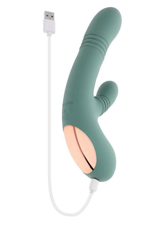 Rub Me Tender Rechargeable Silicone Thrusting Vibrator with Clitoral Stimulation