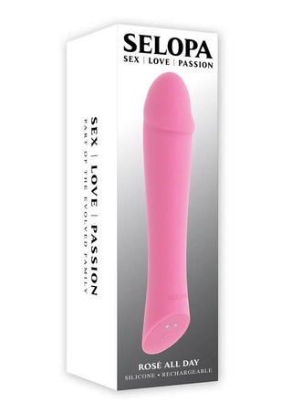 Selopa Rose All Day Rechargeable Silicone Vibrator - Pink