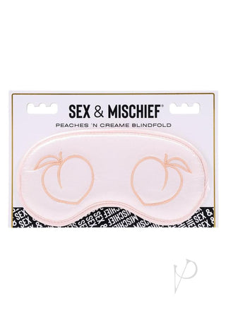 Sex and Mischief Peaches N Creame Blindfold - Ivory/Orange