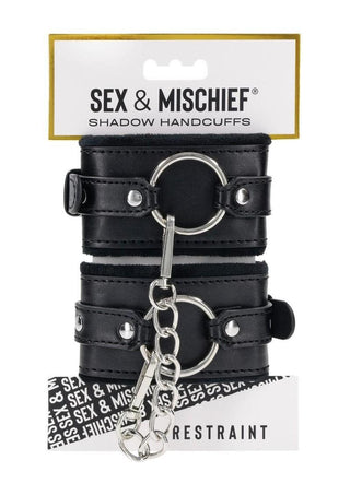 Sex and Mischief Shadow Handcuffs - Black/Silver