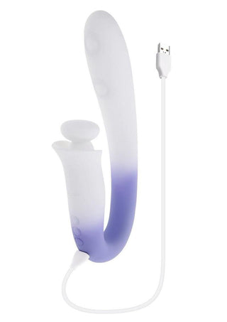 Spring Loaded Rechargeable Silicone Dual Vibrator