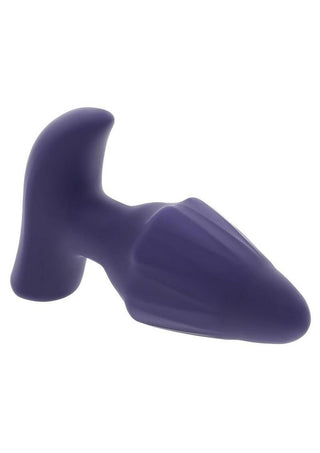 Starburst Rechargeable Silicone Expandable Anal Plug with Remote - Purple