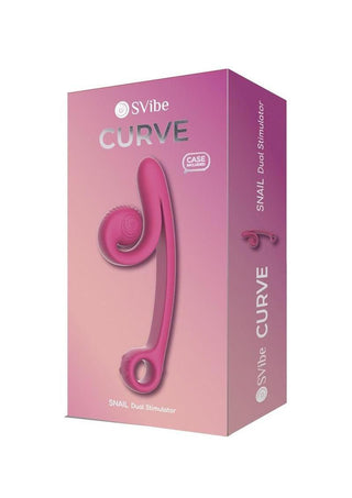 Svibe Snail Curve Rechargeable Silicone Vibrator with Clitoral Stimulator - Pink