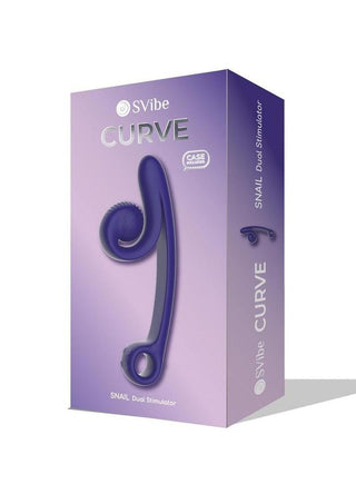 Svibe Snail Curve Rechargeable Silicone Vibrator with Clitoral Stimulator - Purple