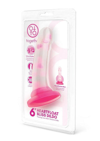 Together Heartfloat Bliss Silicone Dildo - Clear/Pink - 6in