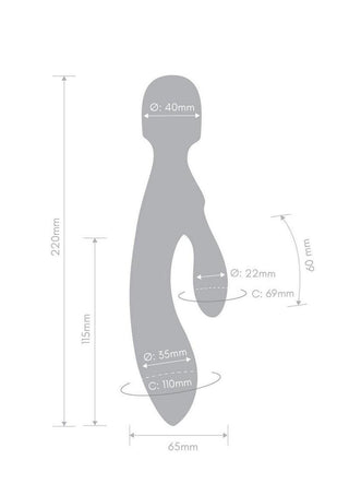Together Tri Delight Dual-Ended Rechargeable Silicone Triple Stim Wand and Rabbit Vibrator