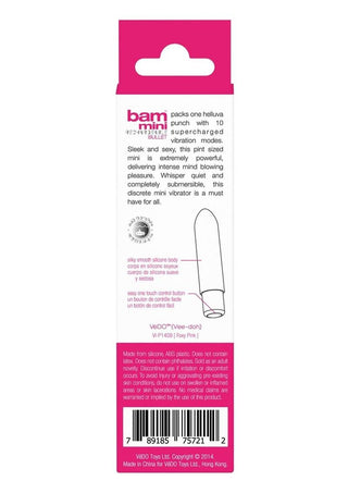 Vedo Bam Mini Rechargeable Silicone Bullet Vibrator - Foxy