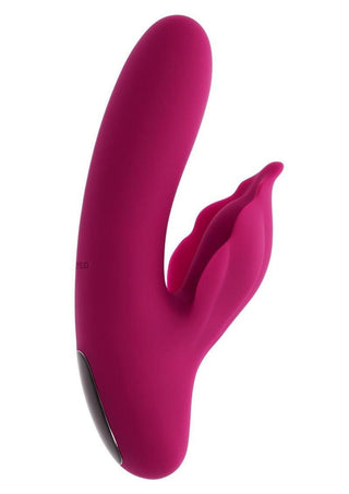Venus Rechargeable Silicone Vibrator with Clitoral Stimulator - Red
