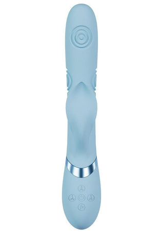 Vive Fronda Silicone Rechargeable Triple Motor G-Spot Vibrating and Tapping Leaf Clit Stimulator