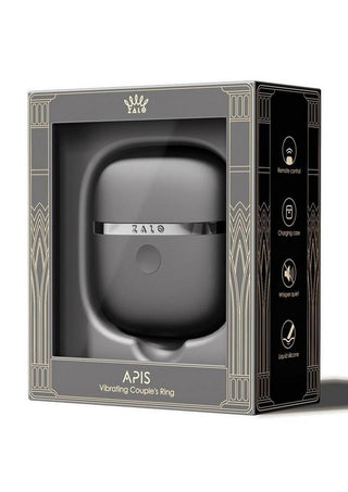 Zalo Apis Rechargeable Silicone App Compatible Vibrating Couple's Ring - Black