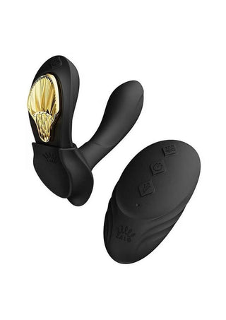 Zalo Aya Rechargeable Silicone Wearable Vibrator - Black/Gold