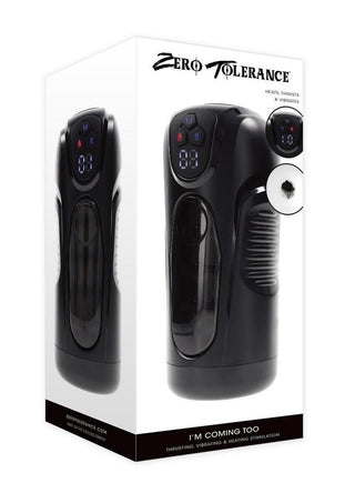 Zero Tolerance I'm Coming Too Rechargeable Silicone Vibrating Beaded Stroker - Black