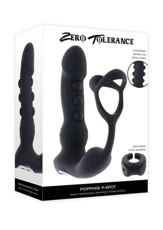 Zero Tolerance Popping P-Spot Rechargeable Silicone Massager - Black