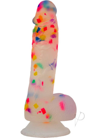 Addiction Party Marty Silicone Dildo with Balls - Multicolor - 7.5in