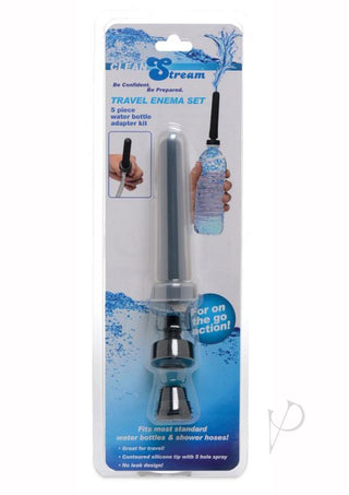 Cleanstream Travel Enema Set 5 Piece Water Bottle Adapter Kit - Black
