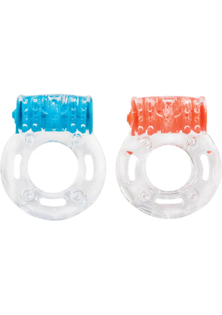 Color Pop Quickie Screaming O Plus Silicone Vibrating Cock Ring - Assorted Colors - 12 Each Per Case