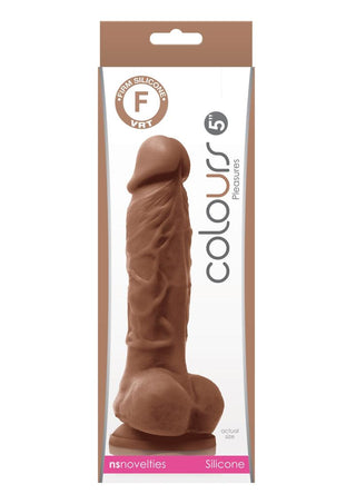 Colours Pleasures Silicone Dildo - Chocolate - 5in
