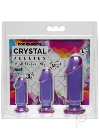 Crystal Jellies Anal Starter - Purple - 3 Piece Kit