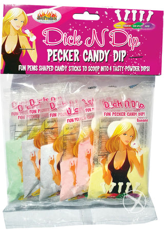 Dick N Dip Pecker Candy Dip Assort Flavors - 8 Packs/Per Bag