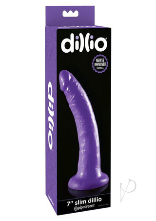 Dillio Realistic Slim Dildo - Purple - 7in