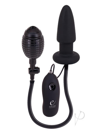 Fanny Hills Silicone Butt Plug Inflatable and Vibrating - Black