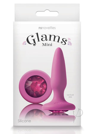 Glams Mini Silicone Butt Plug - Pink/Pink Gem