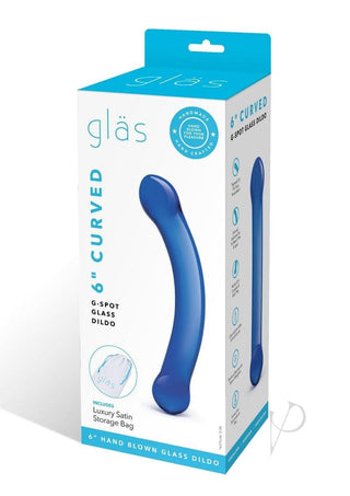 Glas Curved G-Spot Glass Dildo - Blue - 6in