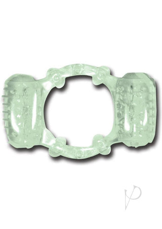 Humm Dinger Night Rider Double Dinger Vibrating Cock Ring - Glow In The Dark