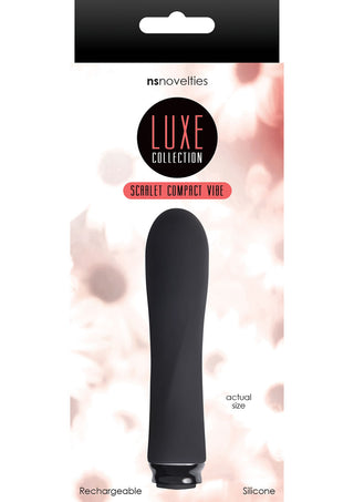 Luxe Collection Scarlet Rechargeable Silicone Compact Vibrator - Black