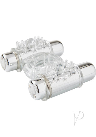 Nu Sensuelle Double Action Bullet Ring Rechargeable Vibrating Cock Ring - Clear