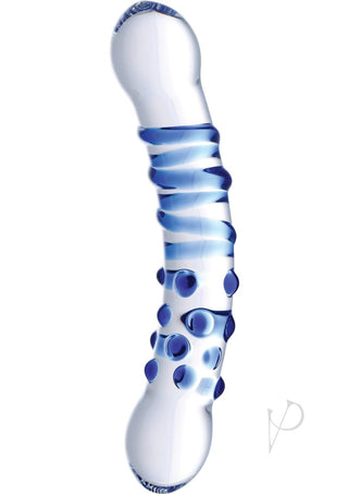 Prisms Blu Dual Ended Glass Dildo - Blue/Clear