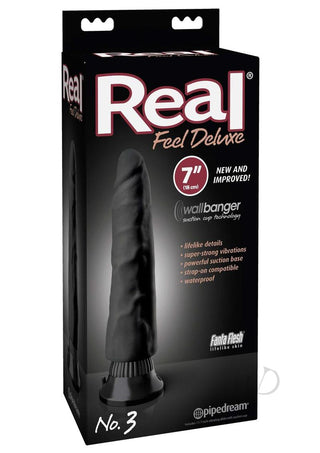 Real Feel Deluxe No. 3 Wallbanger Dildo - Black - 7in