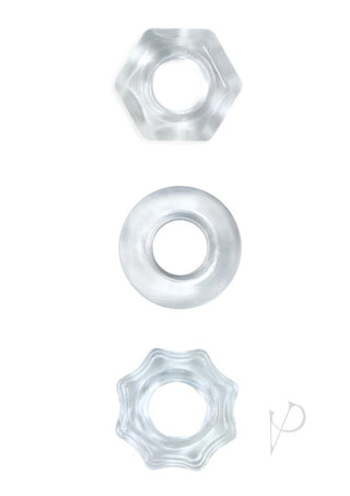 Renegade Chubbies Super Stretchable Cock Rings - Clear - Set Of 3
