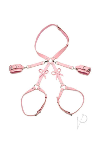 Strict Bondage Harness with Bows - Pink - Large/Medium